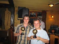 Ben Inman and Andrew Bland with their Referees Man oif the Match trophies