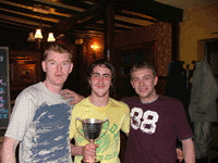Geoff Nash, Ben Inman and Shaun Taylor with the Division 4 League Cup
