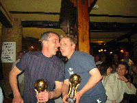 The terrible twosome - Andy Knights and Nigel Sugden show off their trophies